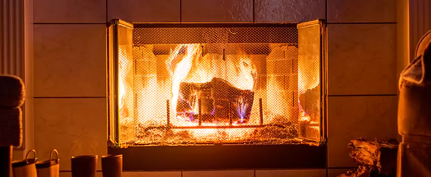 Mendota Hearth Landscape Fireplace Installation in Medford, Massachusetts