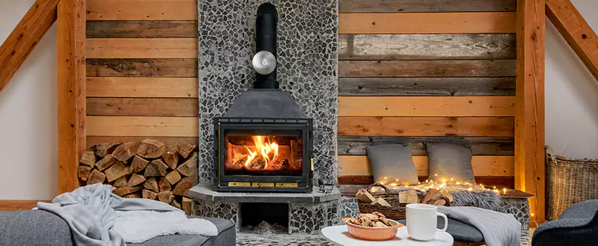 Thelin Hearth Products Direct Vent Gas Stove Fireplace Inspection in Medford, Massachusetts
